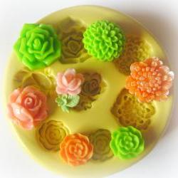Silicone Flexible Flower Mold Fondant Clay Resin Cabochon Charm Molds